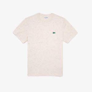 Lacoste Regular Fit Speckled Print Cotton Jersey T-Shirt Beige | EDX-705692