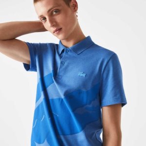 Lacoste Regular Fit Stretch Organic Cotton Polo Blue Chine | ETX-596408