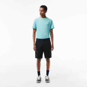 Lacoste Regular Fit Stretch Organic Cotton Bermuda Shorts Black | IGO-935642