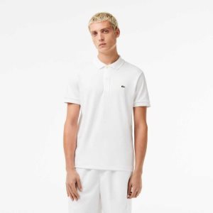 Lacoste Regular Fit Ultra Soft Cotton Jersey Polo White | PQV-956301