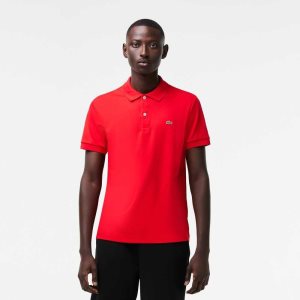 Lacoste Regular Fit Ultra Soft Cotton Jersey Polo Red | VYL-649321