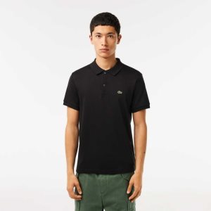 Lacoste Regular Fit Ultra Soft Cotton Jersey Polo Black | YGU-510746