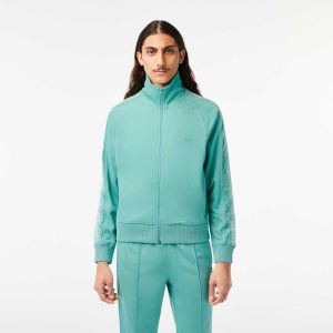 Lacoste Regular Fit Zipped Pique Sweatshirt Mint | RQO-689712