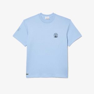 Lacoste Relaxed Fit Organic Cotton Jersey T-Shirt Blue | AFH-256470