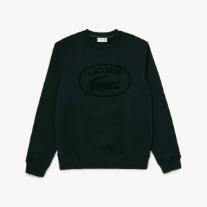 Lacoste Relaxed Fit Organic Cotton Sweatshirt Green | KWH-703691