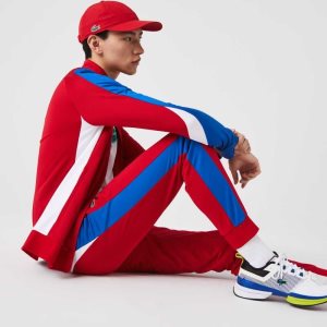 Lacoste SPORT Abrasion-Resistant Tennis Trackpants Red / Blue / White | ESL-612738