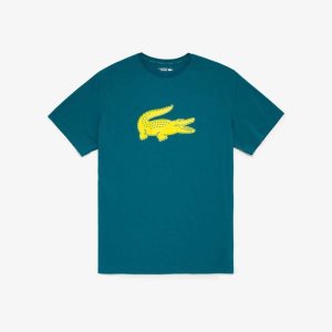 Lacoste SPORT Big Fit Breathable Logo T-Shirt Green / Yellow | FRD-497218