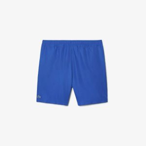 Lacoste SPORT Big Fit Logo Stripe Shorts Blue | TCG-087956