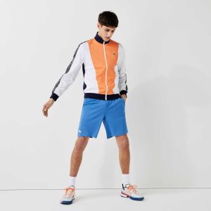 Lacoste SPORT Branded Band Colorblock Zippered Jacket Orange / White / Navy Blue | WEB-184075