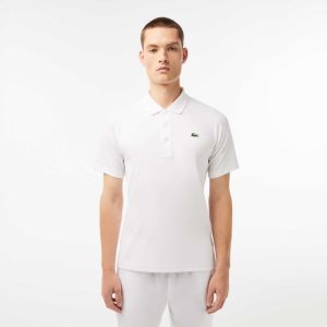 Lacoste SPORT Breathable Abrasion-Resistant Interlock Polo White | TUE-231685