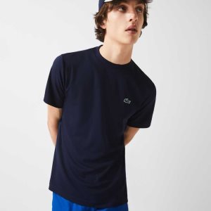 Lacoste SPORT Breathable Pique T-Shirt Navy Blue | ZNH-684279