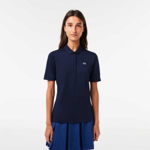 Lacoste SPORT Breathable Stretch Golf Polo Navy Blue / White | TOM-849716