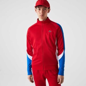 Lacoste SPORT Classic Fit Zip Tennis Sweatshirt Red / Blue / White | YBZ-673592