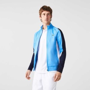 Lacoste SPORT Classic Fit Zip Tennis Sweatshirt Blue / Navy Blue / White | ZOS-546238