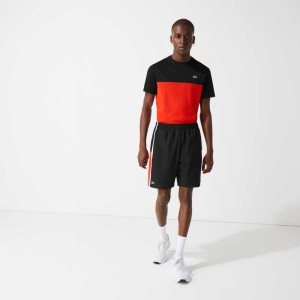 Lacoste SPORT Colorblock Panels Lightweight Shorts Black / Red / White | FHA-594102