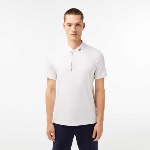 Lacoste SPORT Jersey Golf Polo Shirt White / Navy Blue | FMO-690427