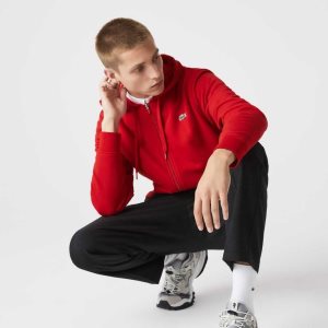 Lacoste SPORT Lightweight Bi-material Hoodie Red | VYA-827935