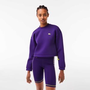 Lacoste SPORT Loose Fit Drawstring Sweatshirt Purple | ISK-823974