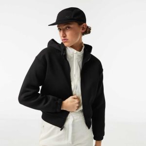 Lacoste SPORT Loose Fit Zip Sweatshirt Black | ZFU-286905