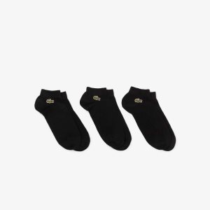 Lacoste SPORT Low-Cut Socks 3-Pack Black | ROG-690732