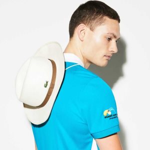 Lacoste SPORT Miami Open Woven Tennis Hat With Cord Beige | NGF-206895