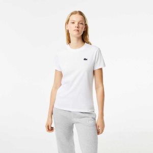 Lacoste SPORT Organic Cotton Jersey T-Shirt White | VKY-518370