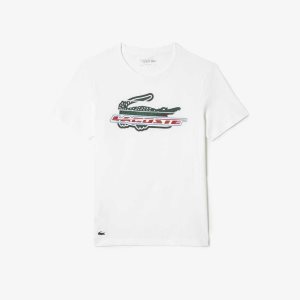 Lacoste SPORT Regular Fit Organic Cotton T-Shirt White | NYO-456802