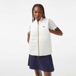 Lacoste SPORT Reversible Golf Vest Beige / White | NRX-612753