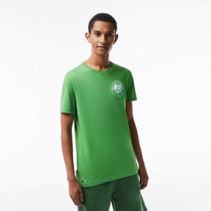 Lacoste SPORT Roland Garros Edition Logo T-Shirt Green | RYB-807412