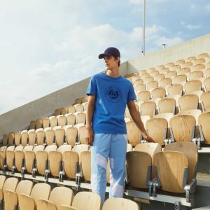 Lacoste SPORT Roland Garros Organic Cotton T-Shirt Blue / Navy Blue | JAL-912540