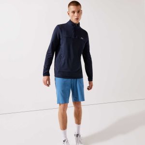 Lacoste SPORT Stretch Half Zip Sweatshirt Navy Blue | LBH-237509