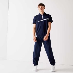 Lacoste SPORT Tennis Diamond Weave Taffeta Trackpants Navy Blue | IYJ-931724