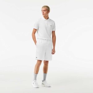 Lacoste SPORT Tennis Solid Diamond Weave Shorts White | DBJ-462091