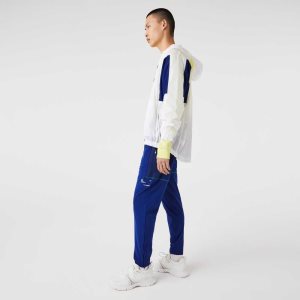 Lacoste SPORT Zip Pockets Tapered Tracksuit Pants Blue / White | KVJ-478952