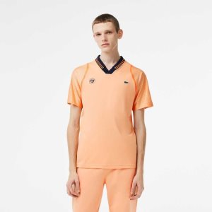 Lacoste SPORT x Daniil Medvedev Roland Garros Edition Team Leader Polo Light Orange / Navy Blue | ITA-857103