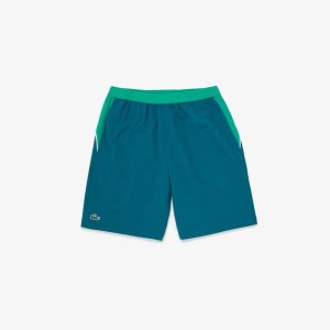 Lacoste SPORT x Novak Djokovic Color-Block Shorts Green / White | RAW-142038