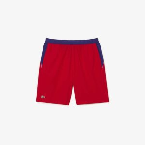 Lacoste SPORT x Novak Djokovic Color-Block Shorts Red / Purple | RUP-610425