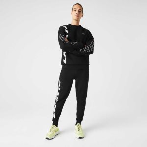 Lacoste Slim Fit Branded Trackpants Black | WTA-645189