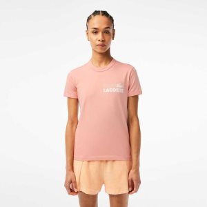 Lacoste Slim Fit Organic Cotton Jersey T-Shirt Light Pink | MOC-805471