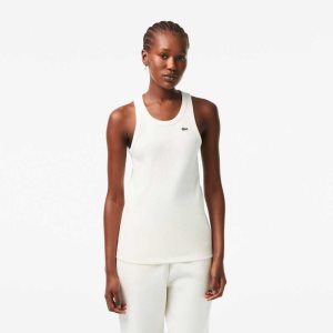 Lacoste Slim Fit Organic Cotton Tank Top White | SXH-958674