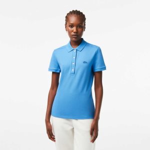 Lacoste Slim Fit Stretch Cotton Pique Polo Blue | WPT-130728