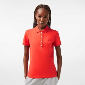 Lacoste Slim Fit Stretch Cotton Pique Polo Orange | YBP-417935