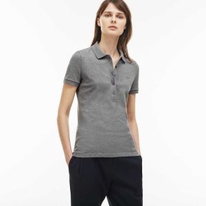 Lacoste Slim Fit Stretch Mini Cotton Pique Polo Grey | ZRH-805291