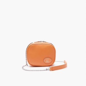 Lacoste Small Grained Leather Crossover Bag Poterie | OFB-352148