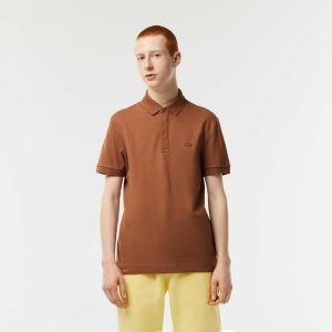 Lacoste Smart Paris Polo Stretch Cotton Light Brown | QWT-513084