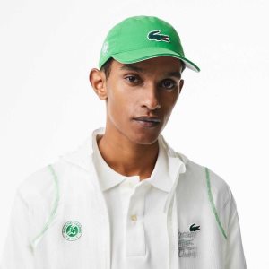 Lacoste Sport Roland Garros Edition Microfiber Cap Green / White | HRA-542716