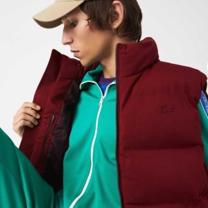 Lacoste Stowable Hood Vest Bordeaux | TJD-361842