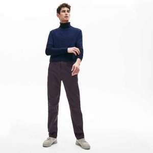 Lacoste Stretch Cotton Chino Pants Navy Blue | TCL-943507