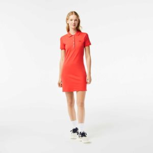 Lacoste Stretch Cotton Pique Polo Dress Orange | HVT-825610