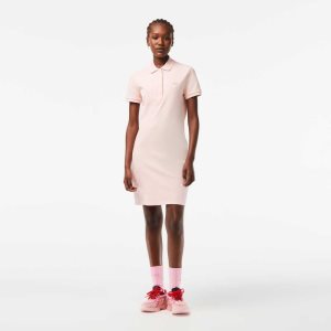 Lacoste Stretch Cotton Pique Polo Dress Light Pink | IPU-364728